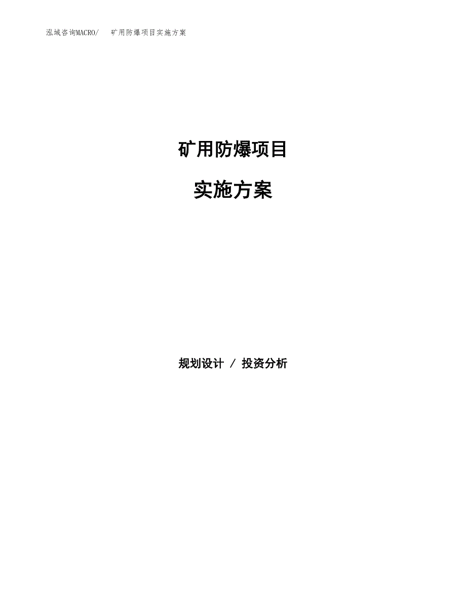 矿用防爆项目实施方案(参考模板).docx_第1页