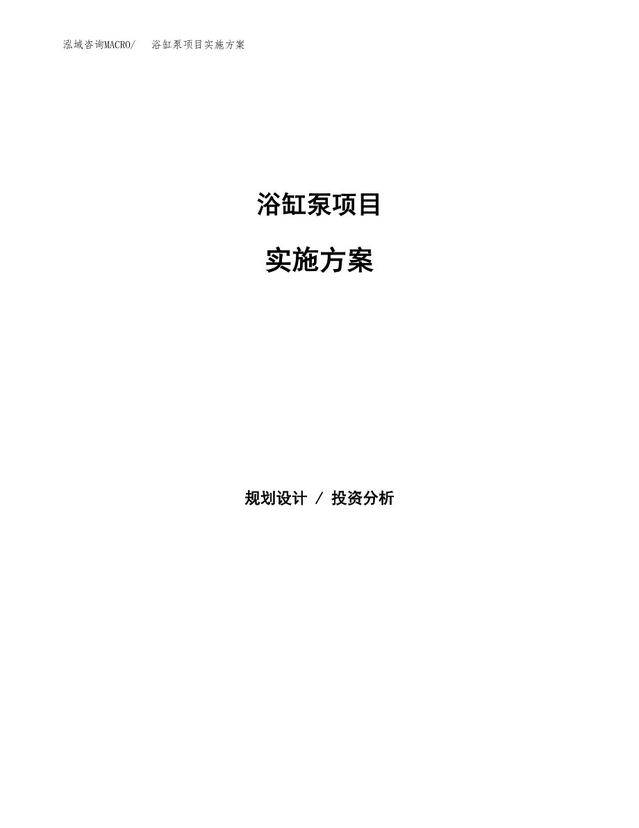 浴缸泵项目实施方案(参考模板).docx_第1页