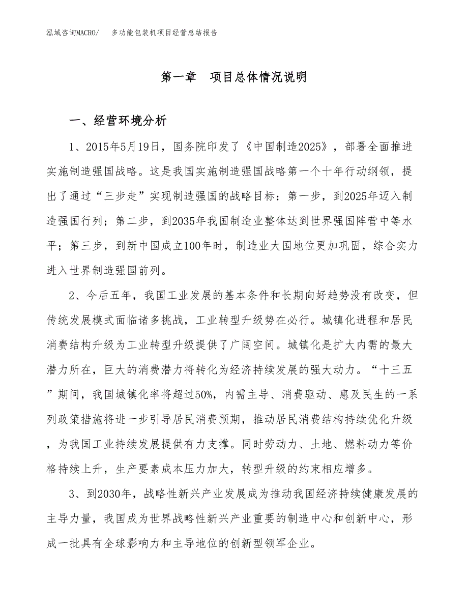 多功能包装机项目经营总结报告范文模板.docx_第2页