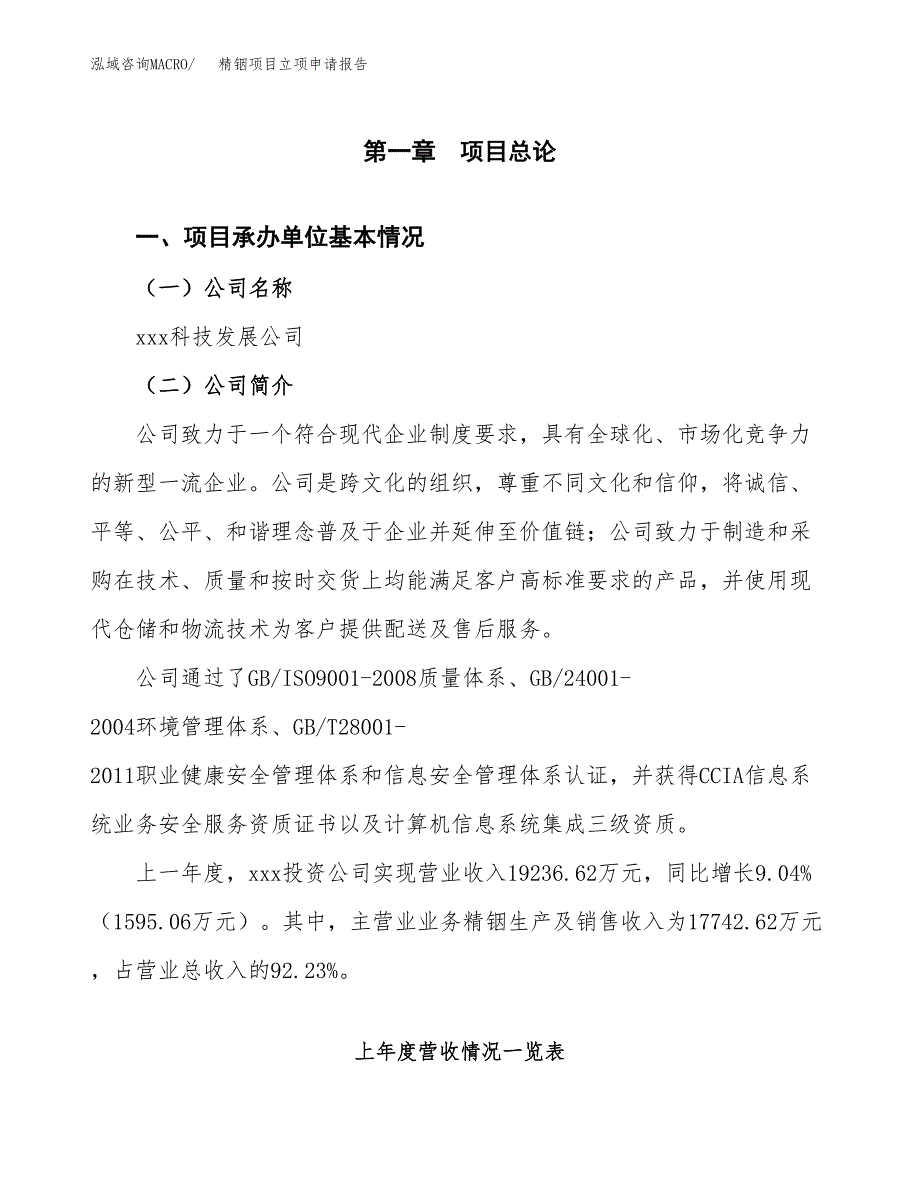 精铟项目立项申请报告模板（总投资19000万元）_第2页