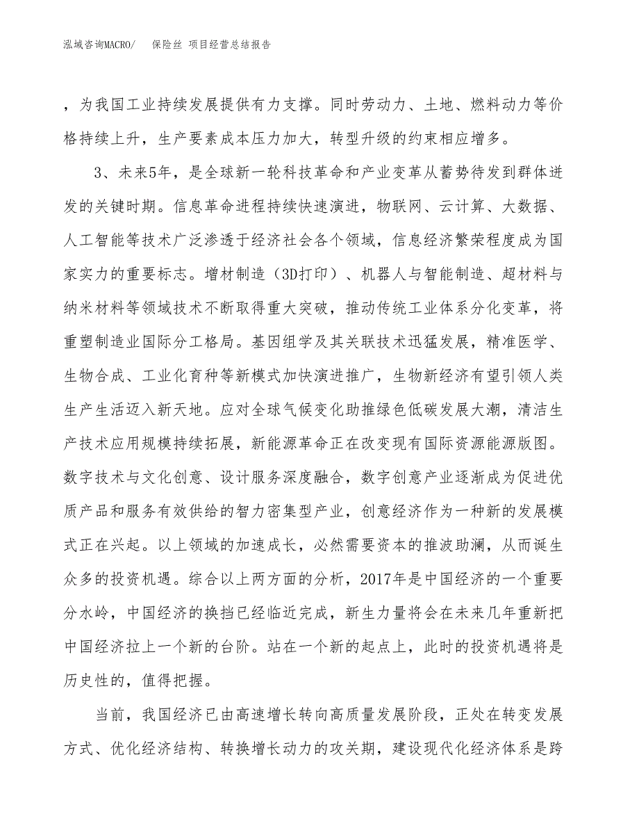 保险丝 项目经营总结报告范文模板.docx_第3页