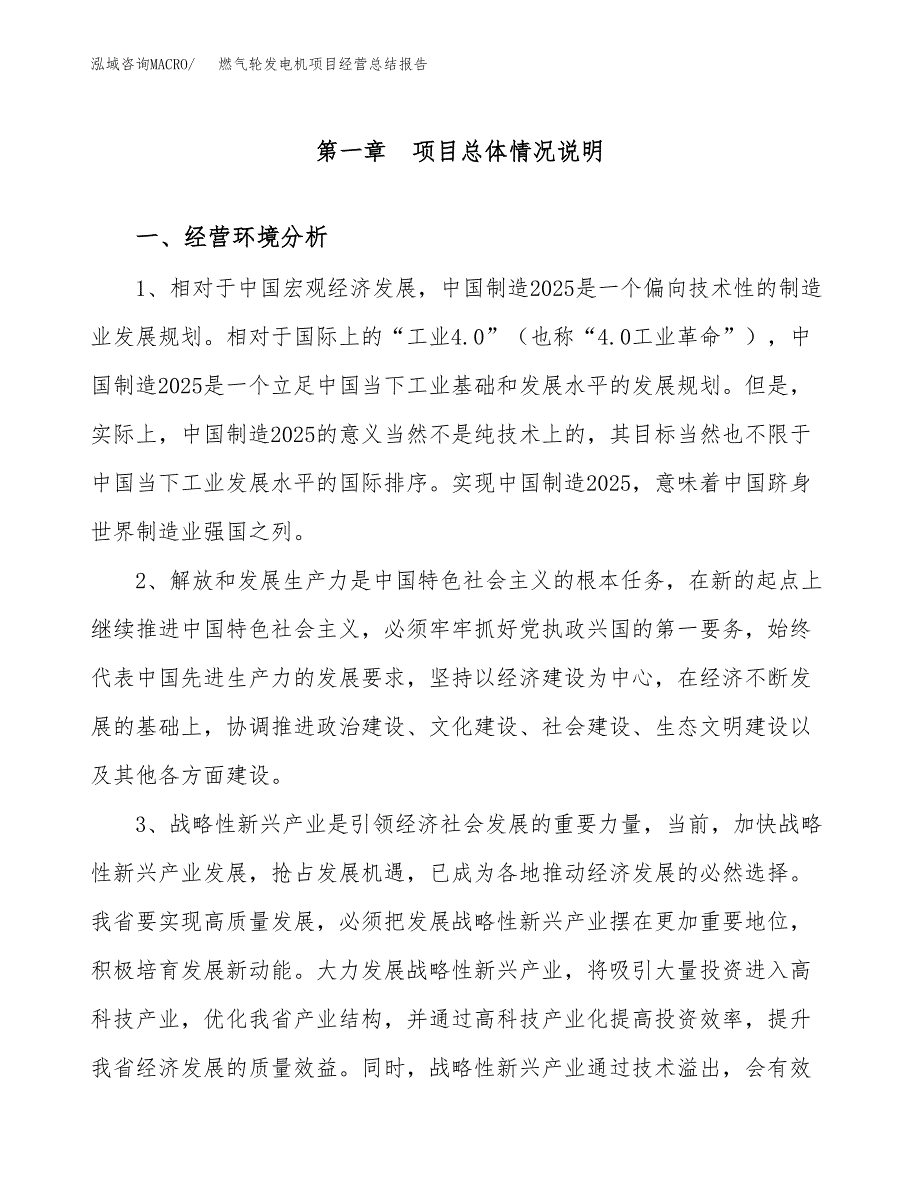 燃气轮发电机项目经营总结报告范文模板.docx_第2页