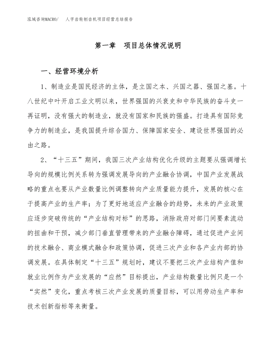 人字齿轮刨齿机项目经营总结报告范文模板.docx_第2页