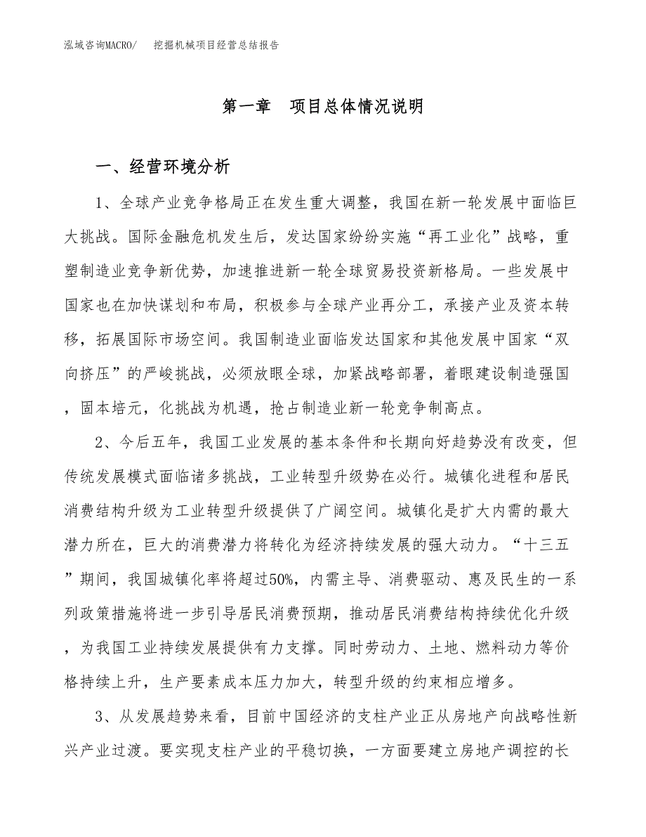 挖掘机械项目经营总结报告范文模板.docx_第2页