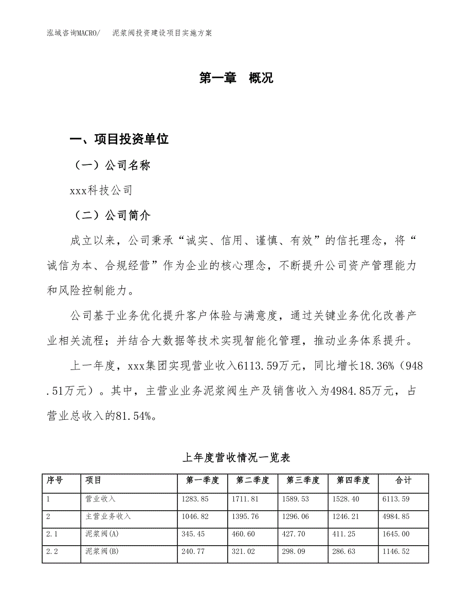 泥浆阀投资建设项目实施方案模板.docx_第1页