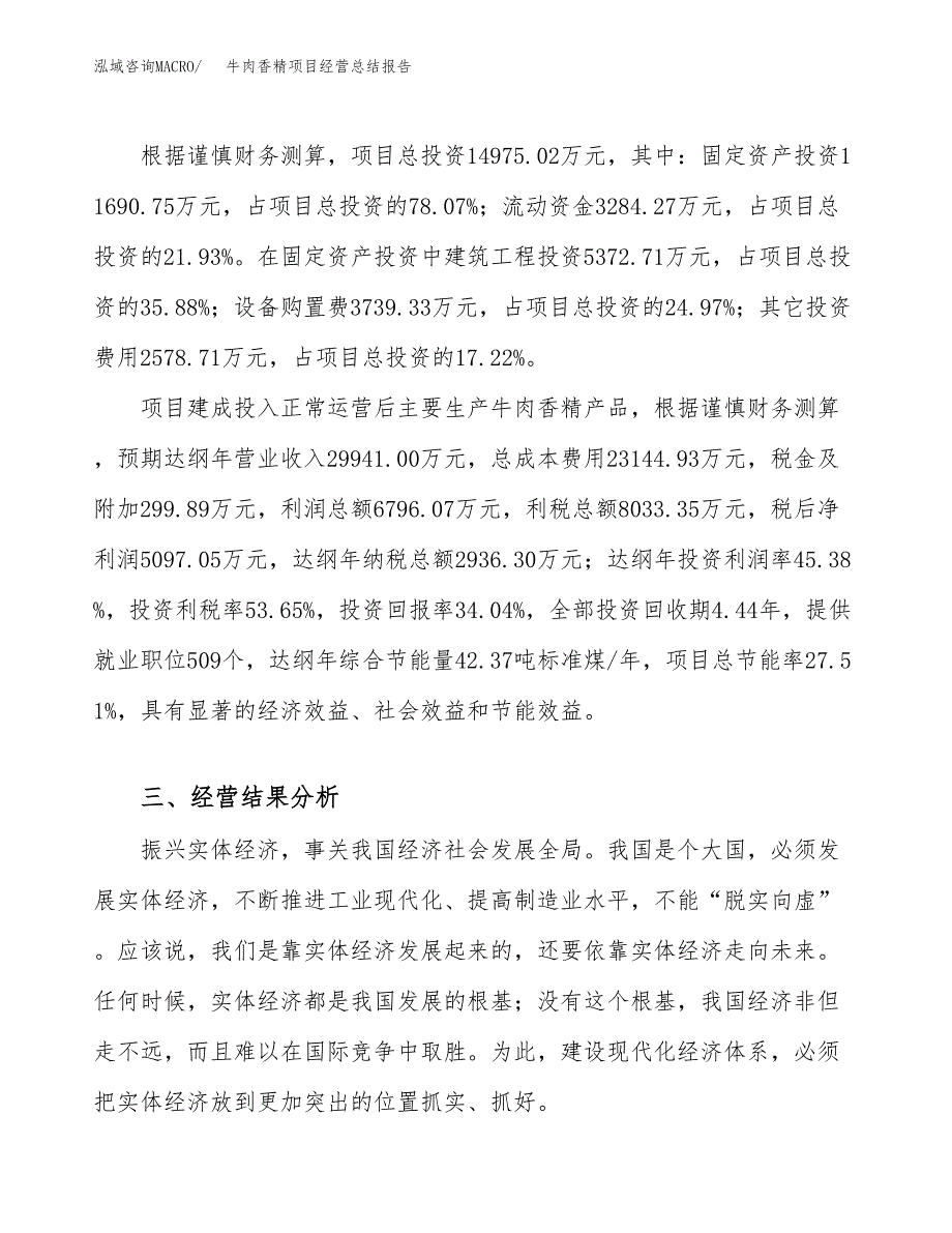 牛肉香精项目经营总结报告范文模板.docx_第4页