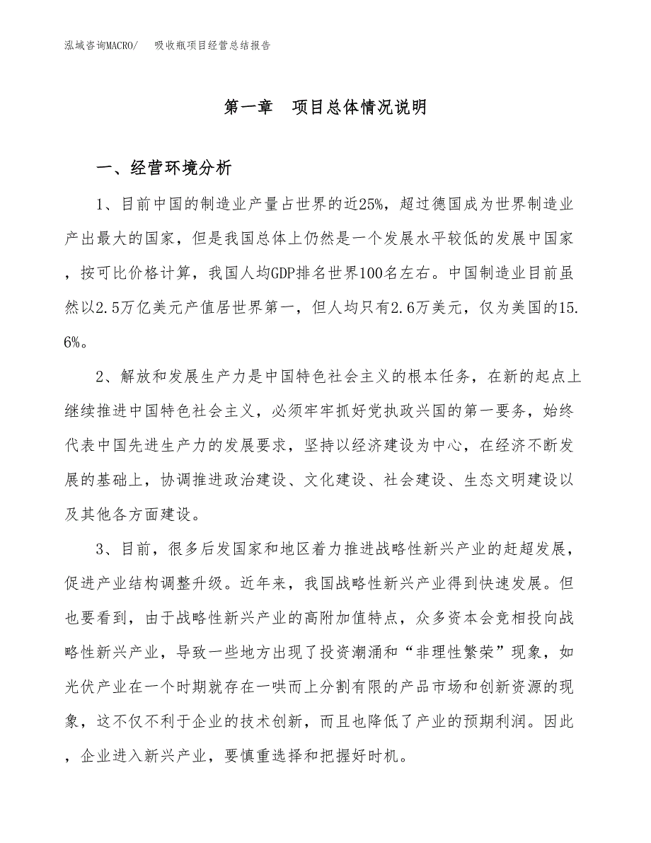 吸收瓶项目经营总结报告范文模板.docx_第2页