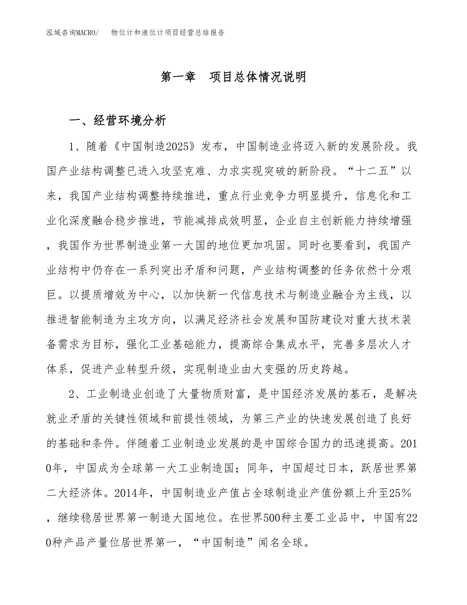 物位计和液位计项目经营总结报告范文模板.docx_第2页