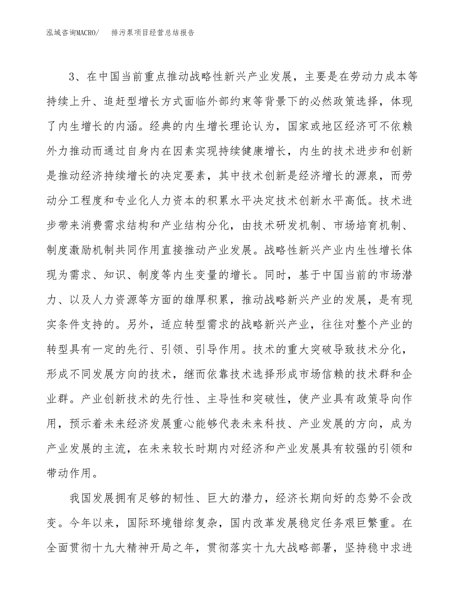 排污泵项目经营总结报告范文模板.docx_第3页