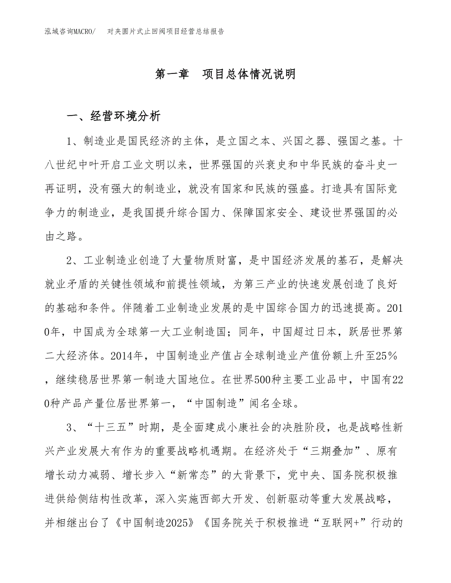 对夹圆片式止回阀项目经营总结报告范文模板.docx_第2页