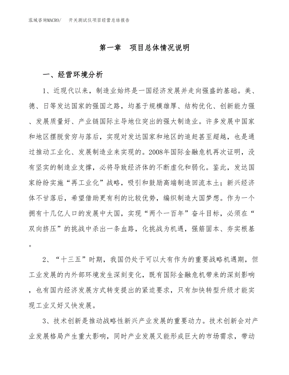 开关测试仪项目经营总结报告范文模板.docx_第2页