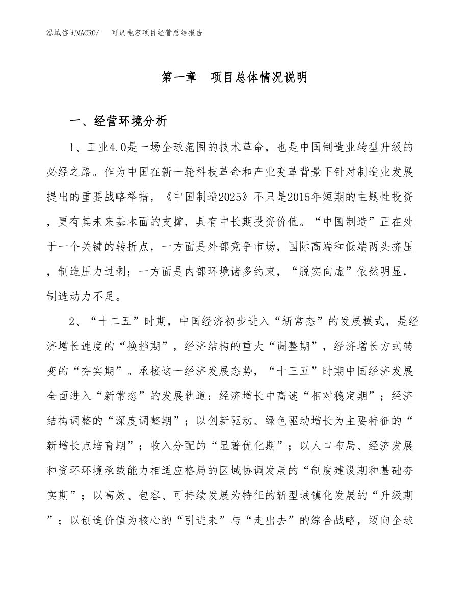 可调电容项目经营总结报告范文模板.docx_第2页