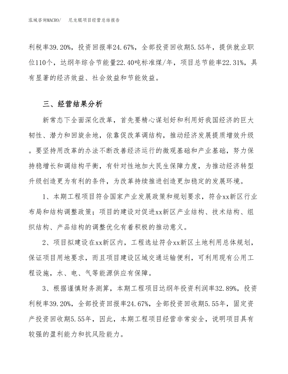 尼龙辊项目经营总结报告范文模板.docx_第4页