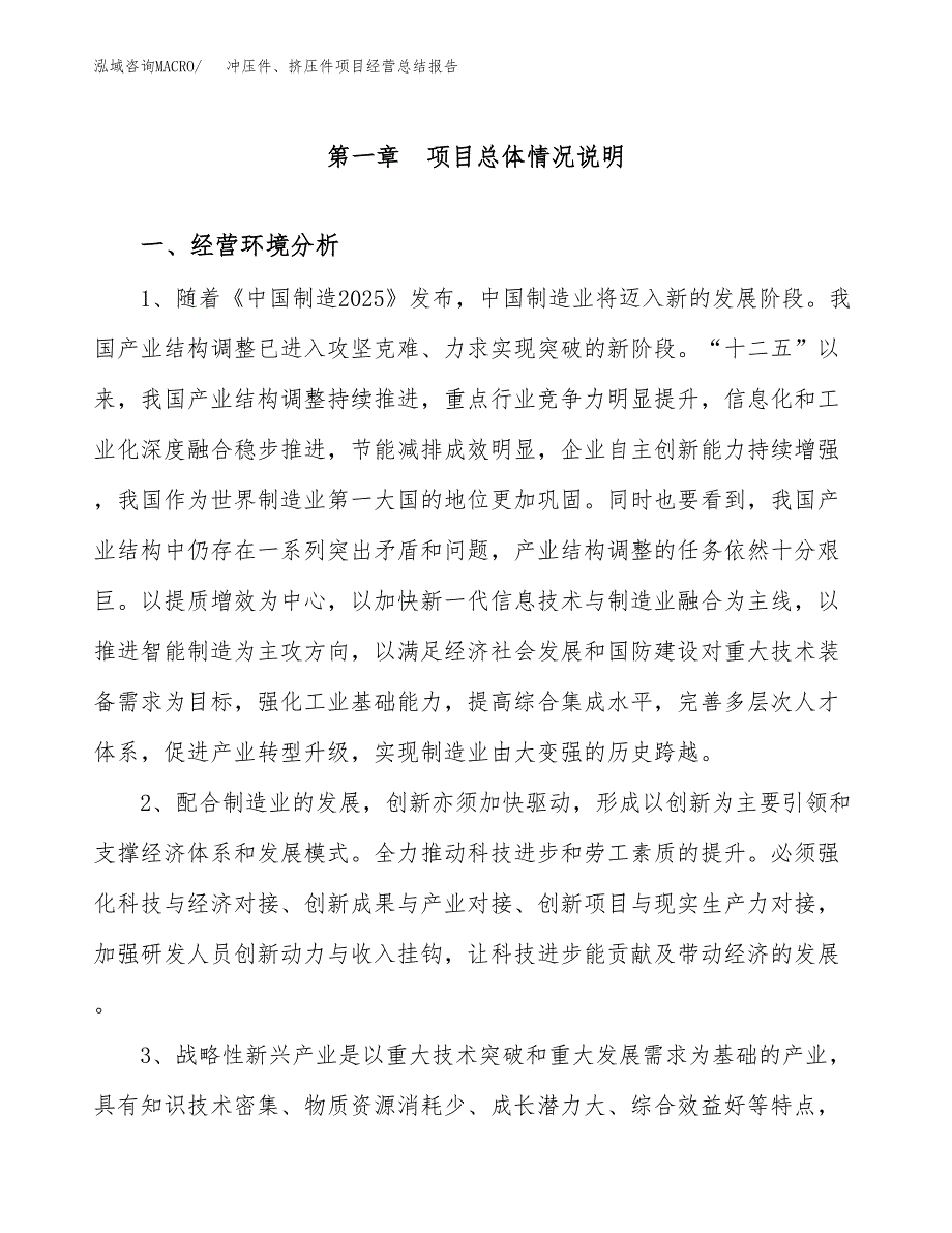 冲压件、挤压件项目经营总结报告范文模板.docx_第2页