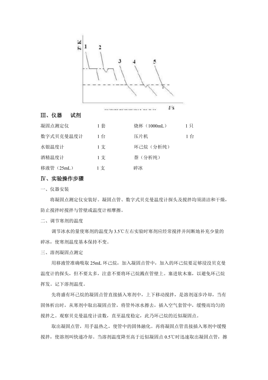 物理化学实验报告：凝固点降低法测定摩尔质量_第2页