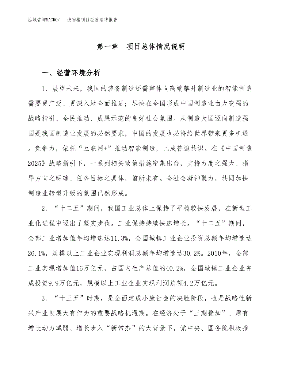 洗物槽项目经营总结报告范文模板.docx_第2页