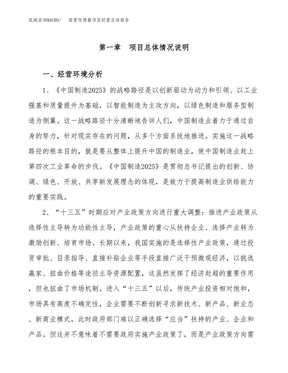 密度传感器项目经营总结报告范文模板.docx_第2页