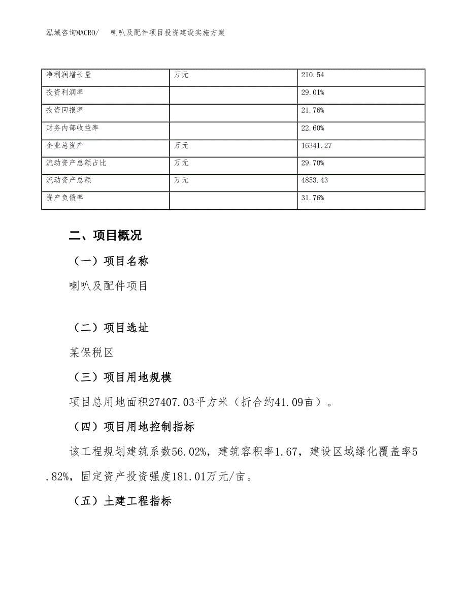 喇叭及配件项目投资建设实施方案.docx_第5页