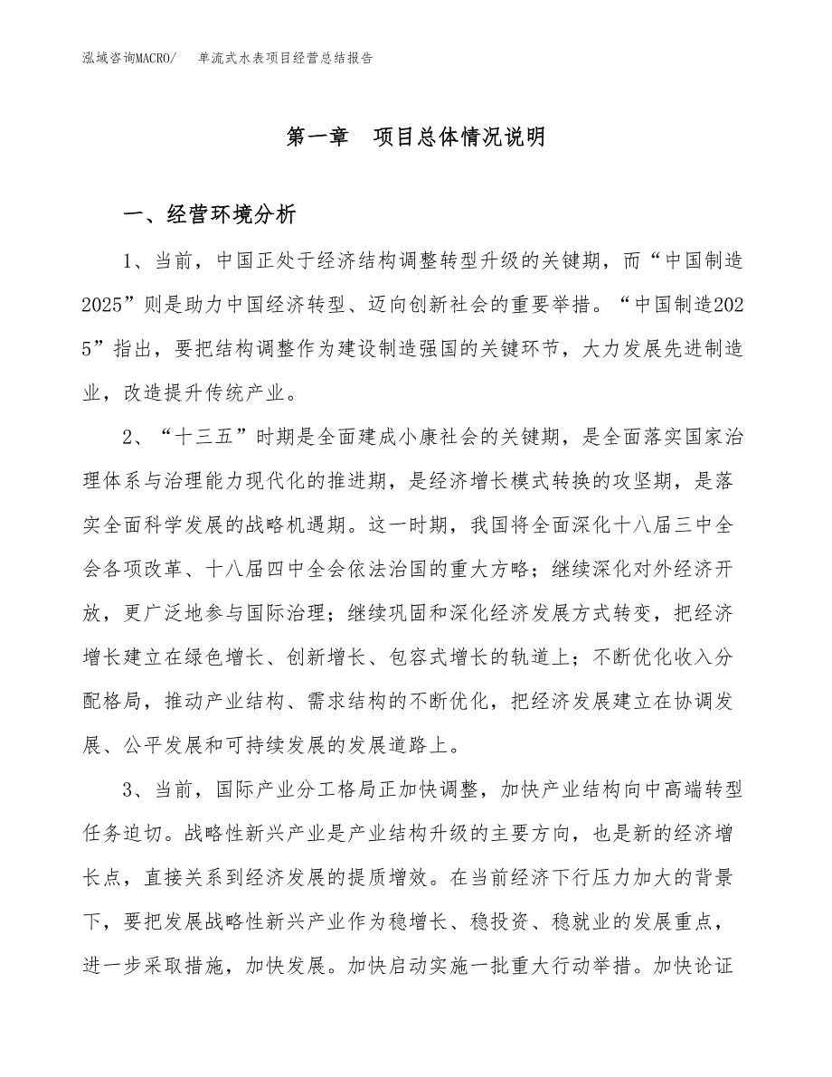 单流式水表项目经营总结报告范文模板.docx_第2页