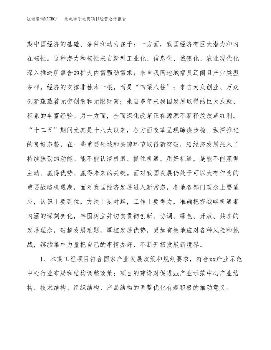 无电源手电筒项目经营总结报告范文模板.docx_第5页