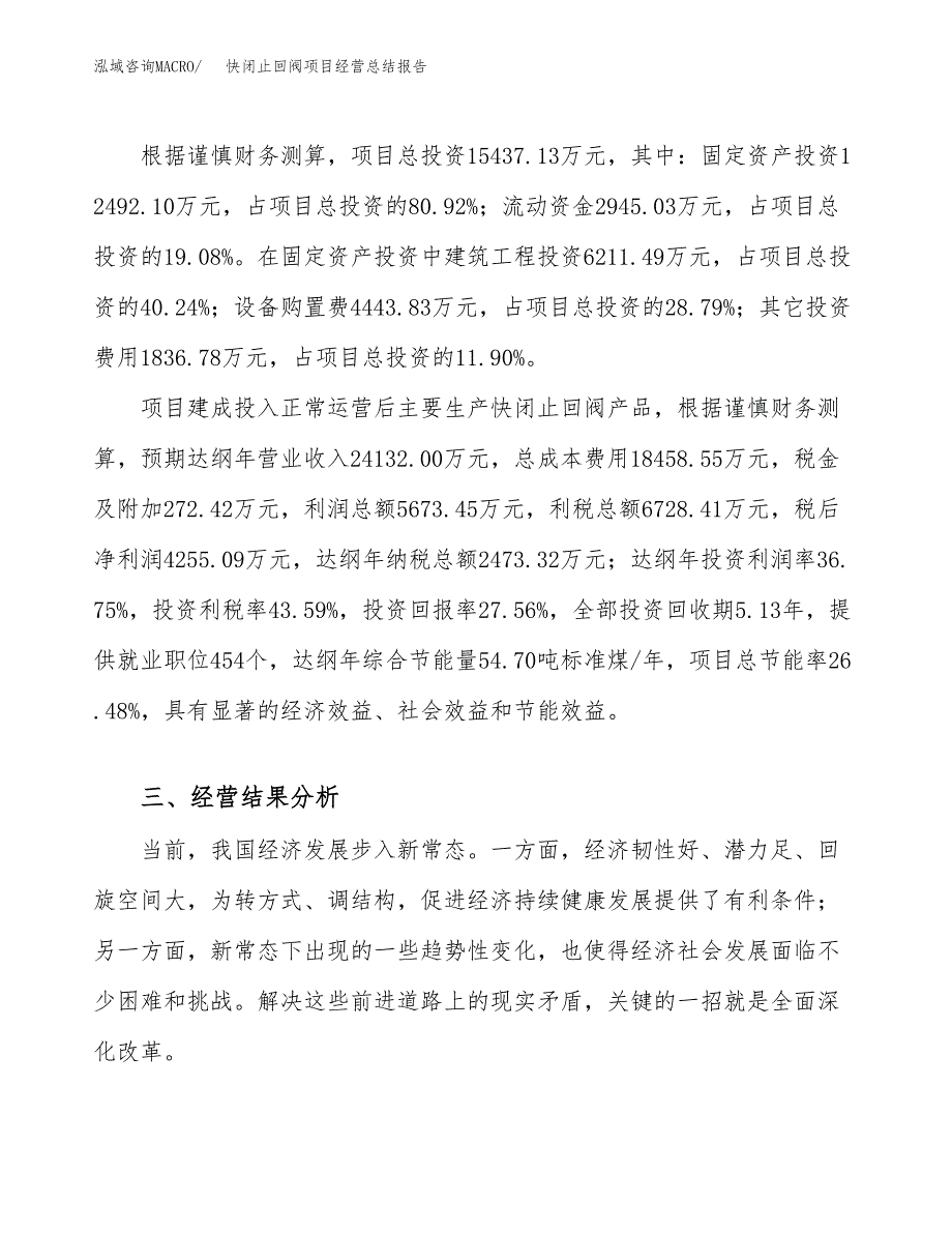 快闭止回阀项目经营总结报告范文模板.docx_第4页