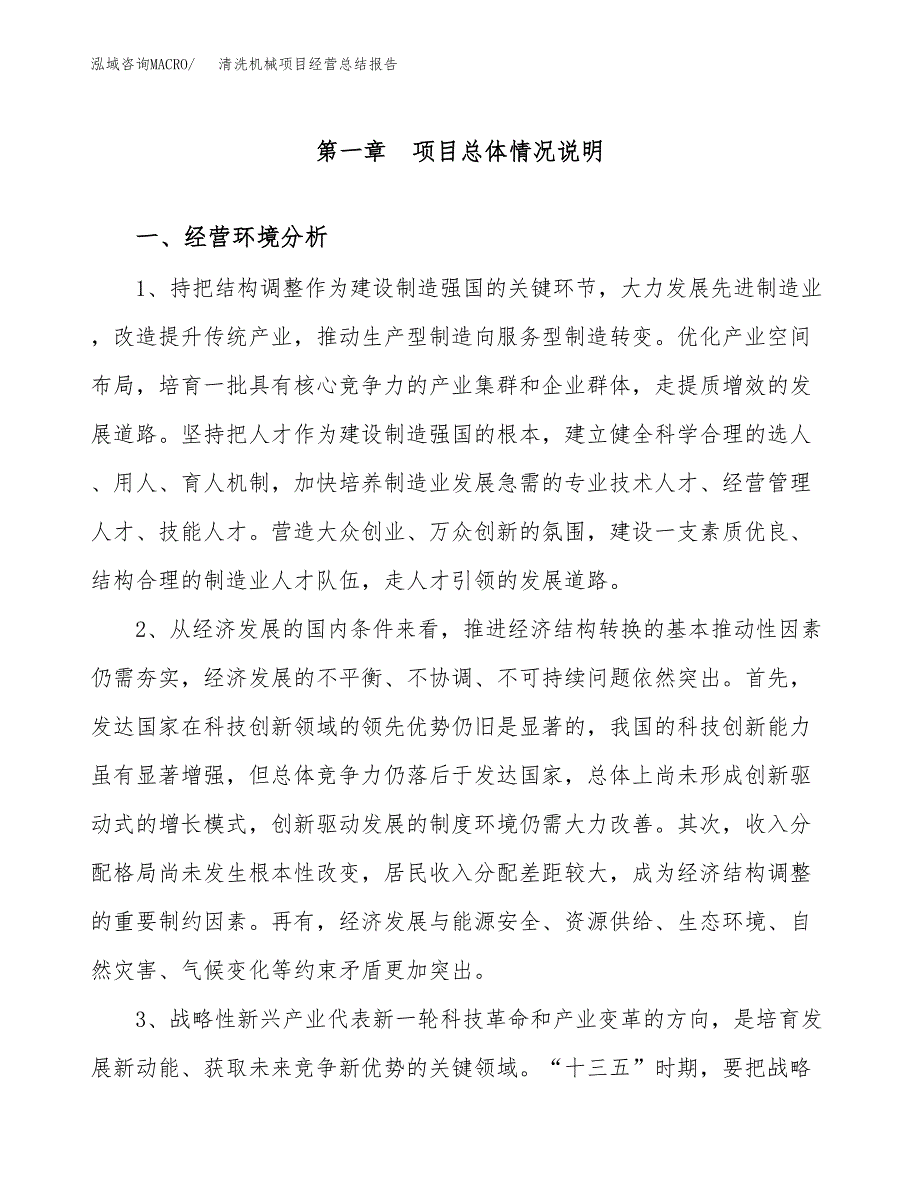 清洗机械项目经营总结报告范文模板.docx_第2页