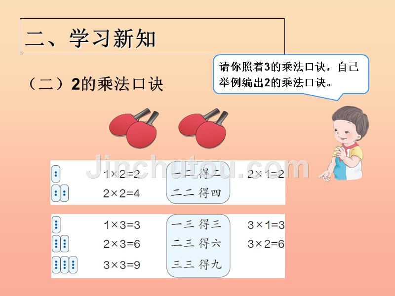 2019秋二年级数学上册 第4单元 表内乘法一（2、3的乘法口诀）课件 新人教版_第5页