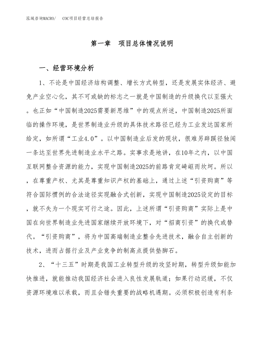 COC项目经营总结报告范文模板.docx_第2页