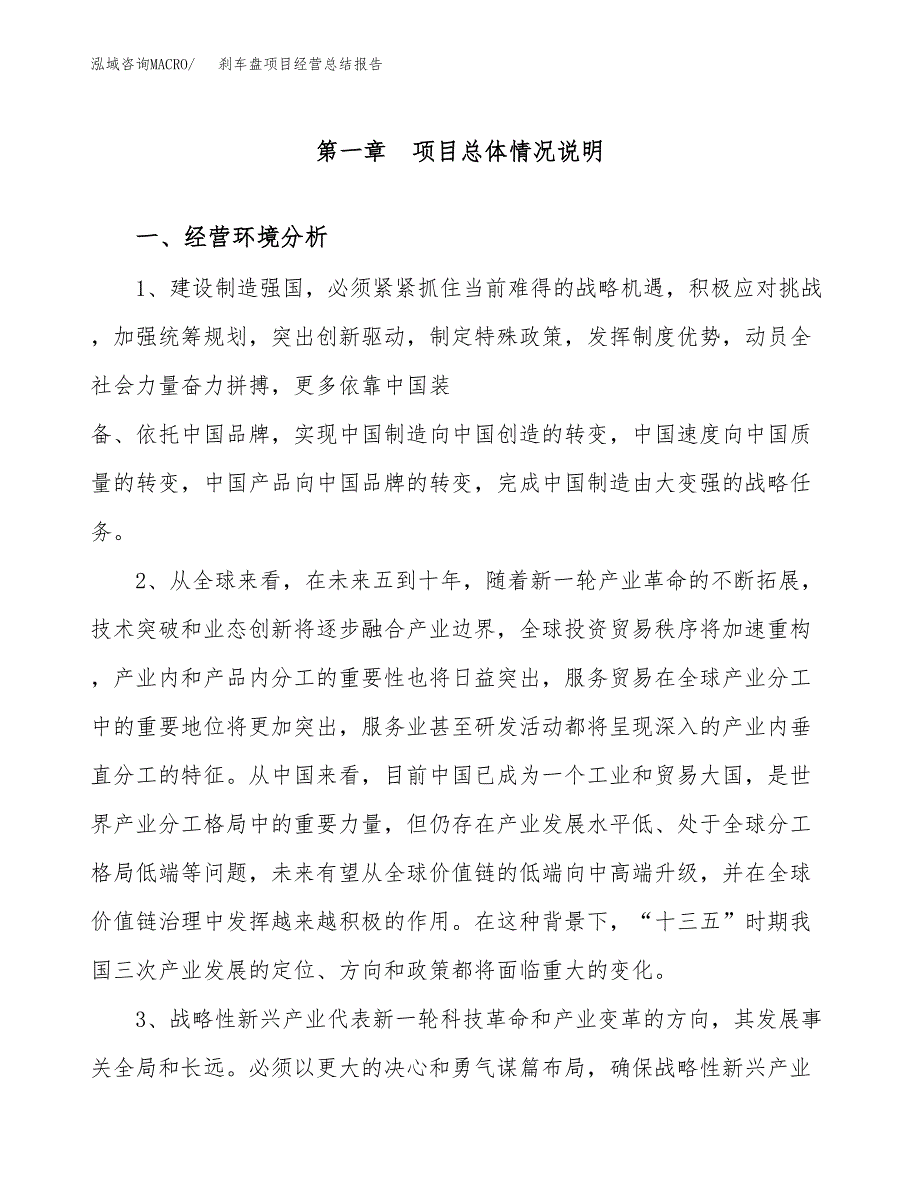 刹车盘项目经营总结报告范文模板.docx_第2页