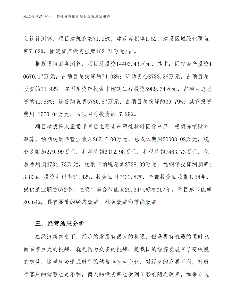 塑性材料固化项目经营总结报告范文模板.docx_第4页