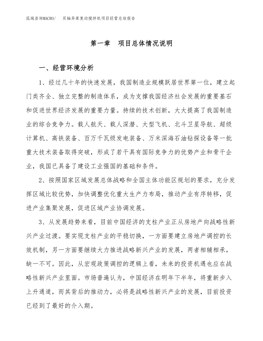 双轴异桨复动搅拌机项目经营总结报告范文模板.docx_第2页