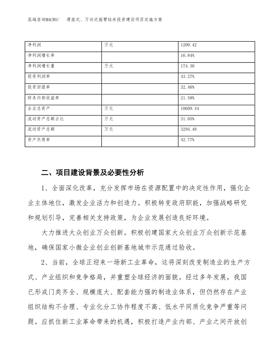 滑座式、万向式摇臂钻床投资建设项目实施方案模板.docx_第3页