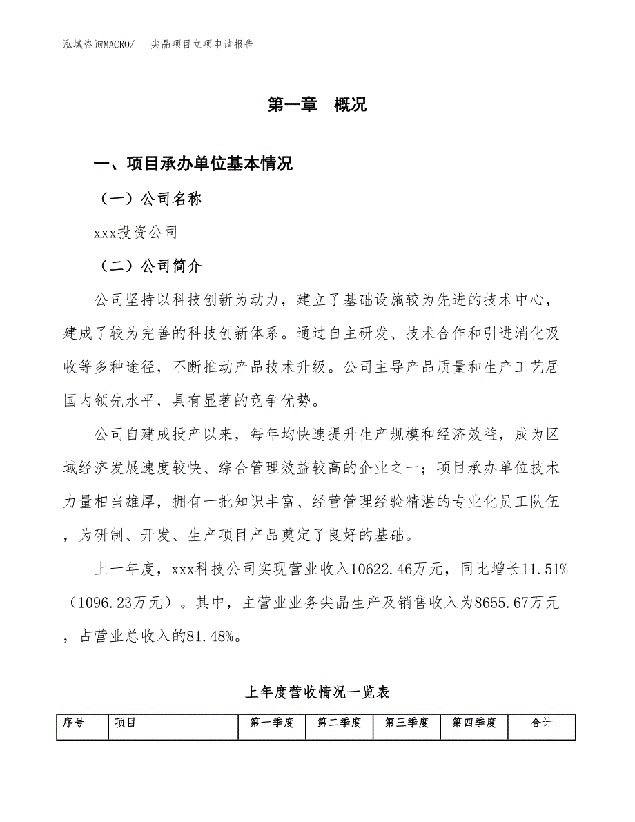 尖晶项目立项申请报告模板（总投资8000万元）_第2页