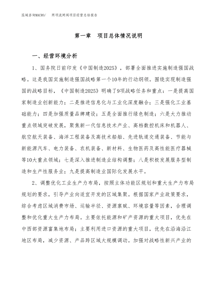 两项流闸阀项目经营总结报告范文模板.docx_第2页