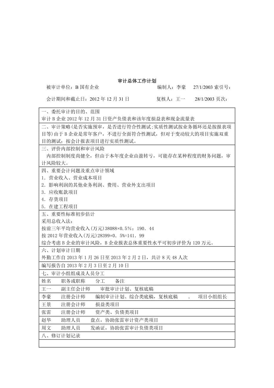 审计学审计计划案例_第5页