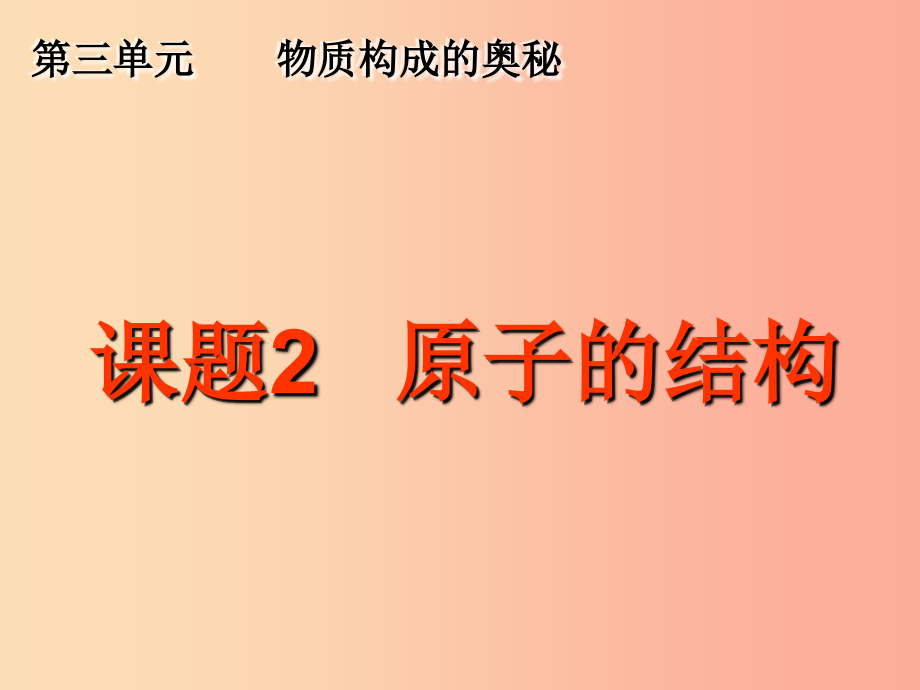 九年级化学上册 第三单元 物质构成的奥秘 课题2 原子的构成课件新人教版_第1页