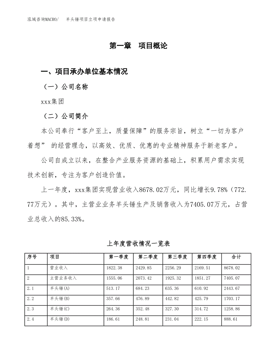 羊头锤项目立项申请报告模板（总投资7000万元）_第2页