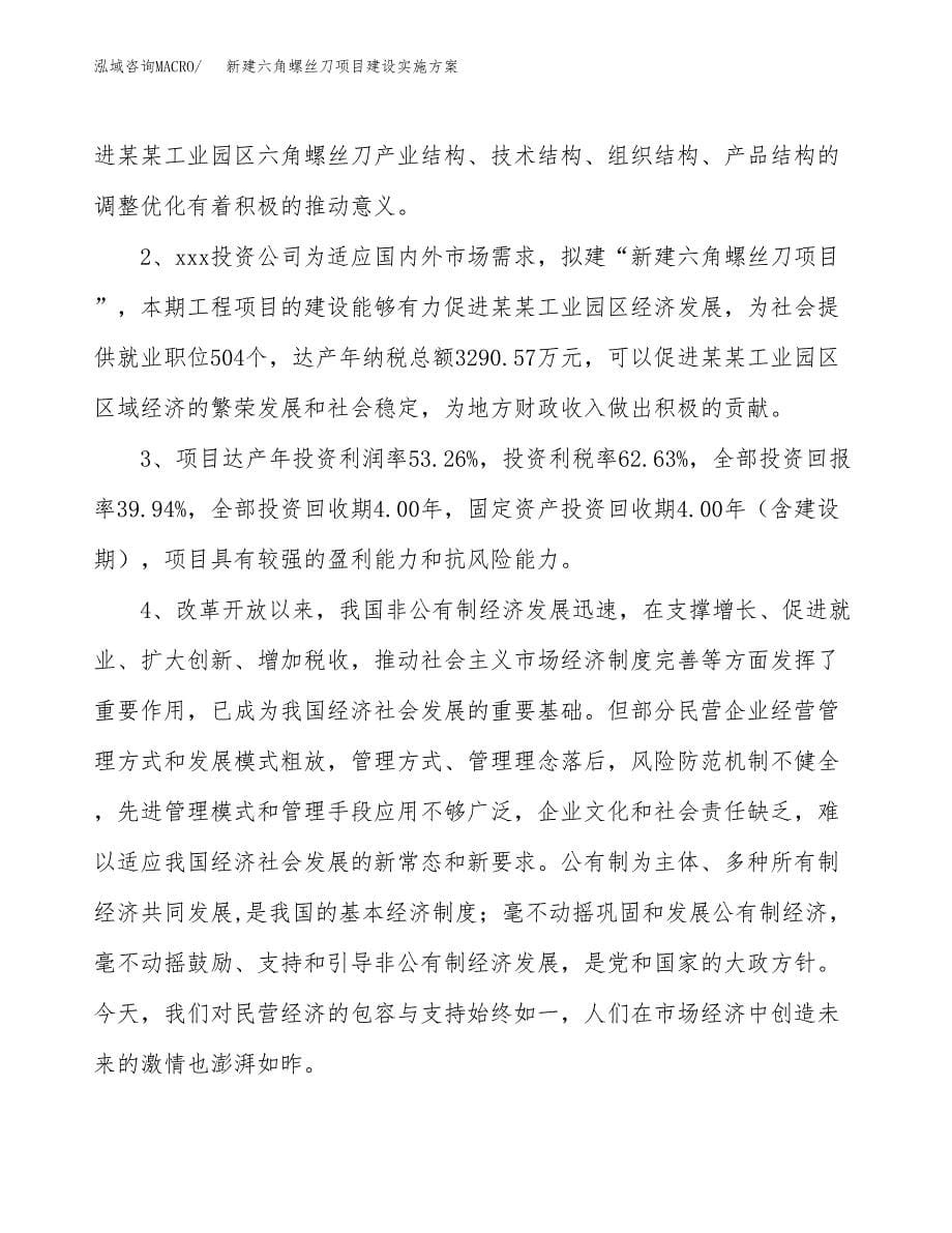 (申报)新建六角螺丝刀项目建设实施方案.docx_第5页