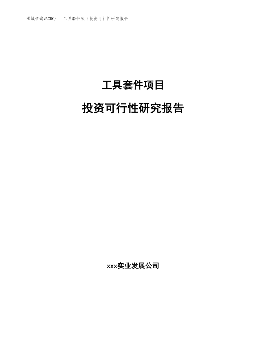 工具套件项目投资可行性研究报告(立项备案模板).docx_第1页