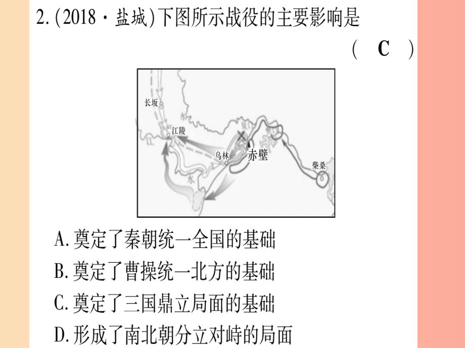 2019中考历史总复习 第一篇 考点系统复习 板块一 中国古代史 主题三 政权分立与民族融合（精练）课件_第3页