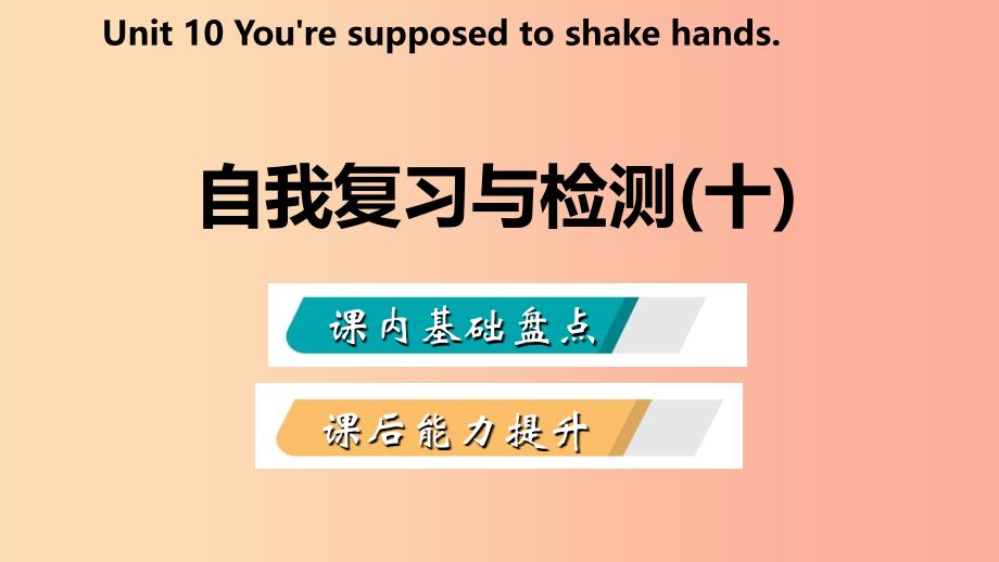 九年级英语全册 unit 10 you’re supposed to shake hands自我复习与检测课件 新人教版_第2页