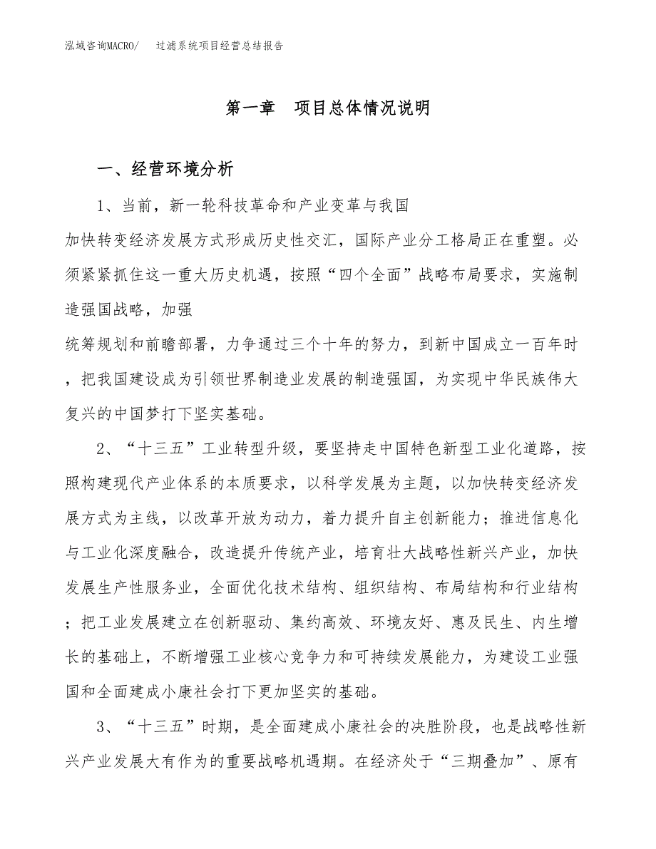 过滤系统项目经营总结报告范文模板.docx_第2页