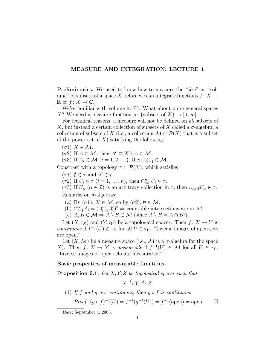测度与积分讲义（英文版）_第1页