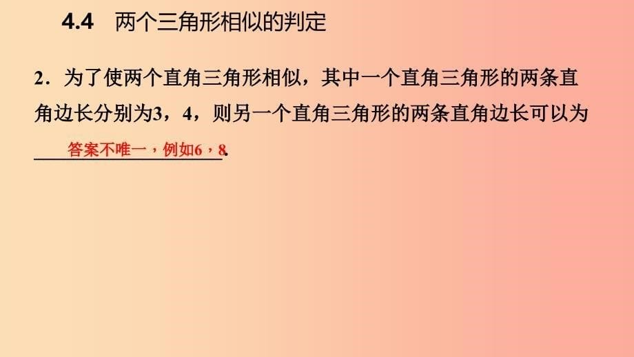 九年级数学上册 第4章 相似三角形 4.4 两个三角形相似的判定 第2课时 相似三角形的判定定理2导学 浙教版_第5页