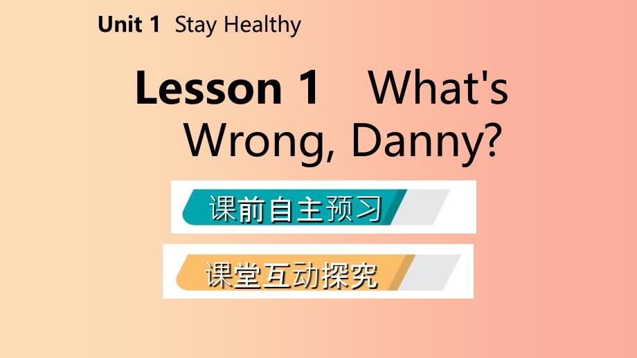 2019年秋九年级英语上册 unit 1 stay healthy lesson 1 what’s wrongdanny导学课件（新版）冀教版_第2页