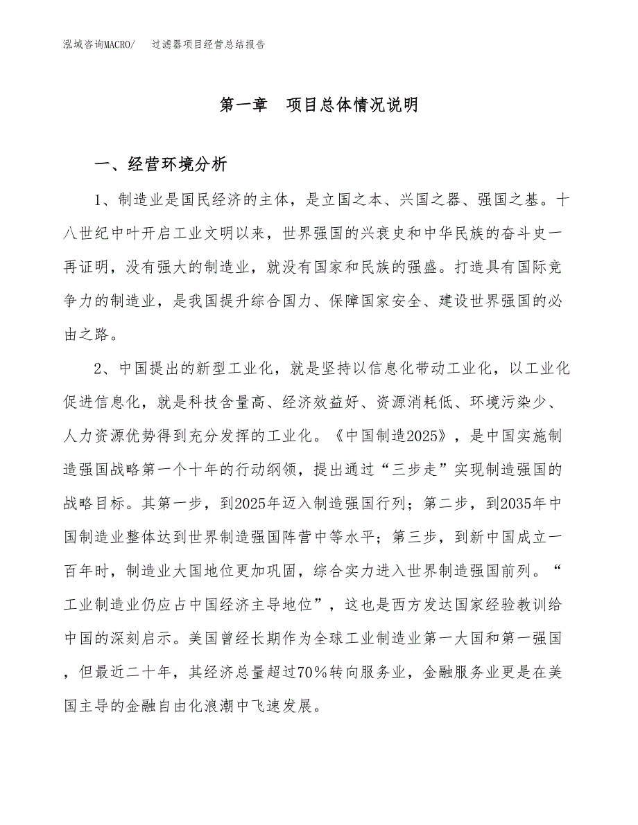 过滤器项目经营总结报告范文模板.docx_第2页