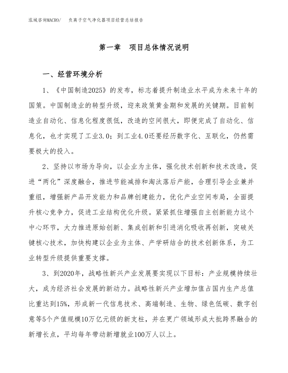 负离子空气净化器项目经营总结报告范文模板.docx_第2页