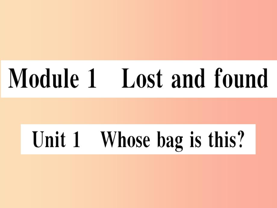 2019春七年级英语下册 module 1 lost and found unit 1 whose bag is this习题课件（新版）外研版_第1页