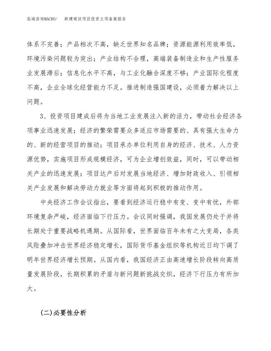 新建碳丝项目投资立项备案报告(项目立项).docx_第5页