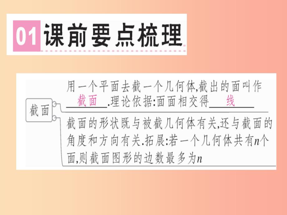 广东省2019年秋七年级数学上册第一章丰富的图形世界第5课时截一个几何体习题课件（新版）北师大版_第2页